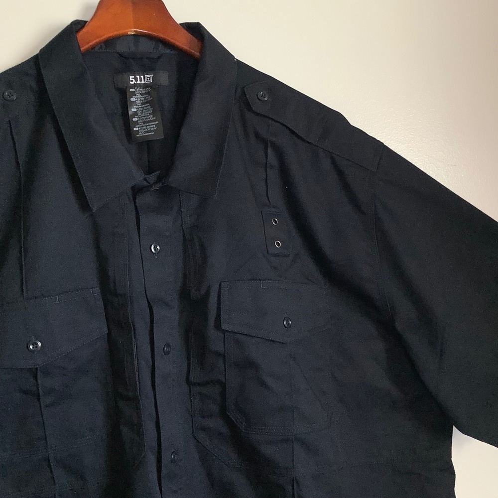5.11 Tactical Shirt, Men's Stryke Ripstop Short Sleeve Zipper Flex-Tac‎ 4XL Tall